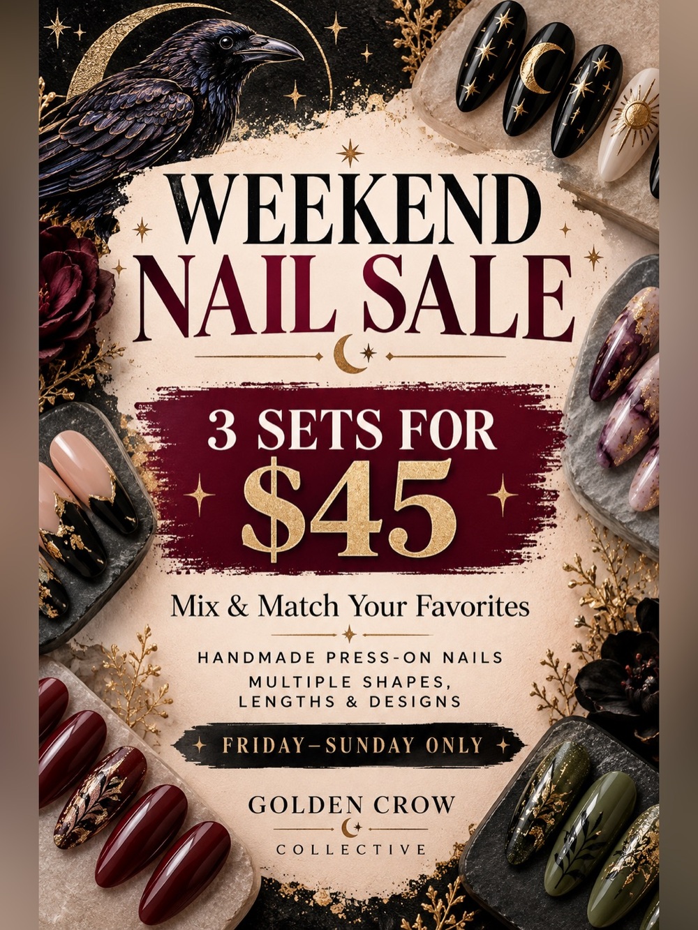 Weekend Nail Sale - Press-On Nails (3 Sets for $45)